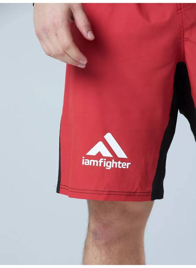 iamfighter Men’s MMA Fight Shorts – Lightweight, Flexible Training Shorts for Gym, CrossFit & Combat Sports (Red/Black) - Image 4